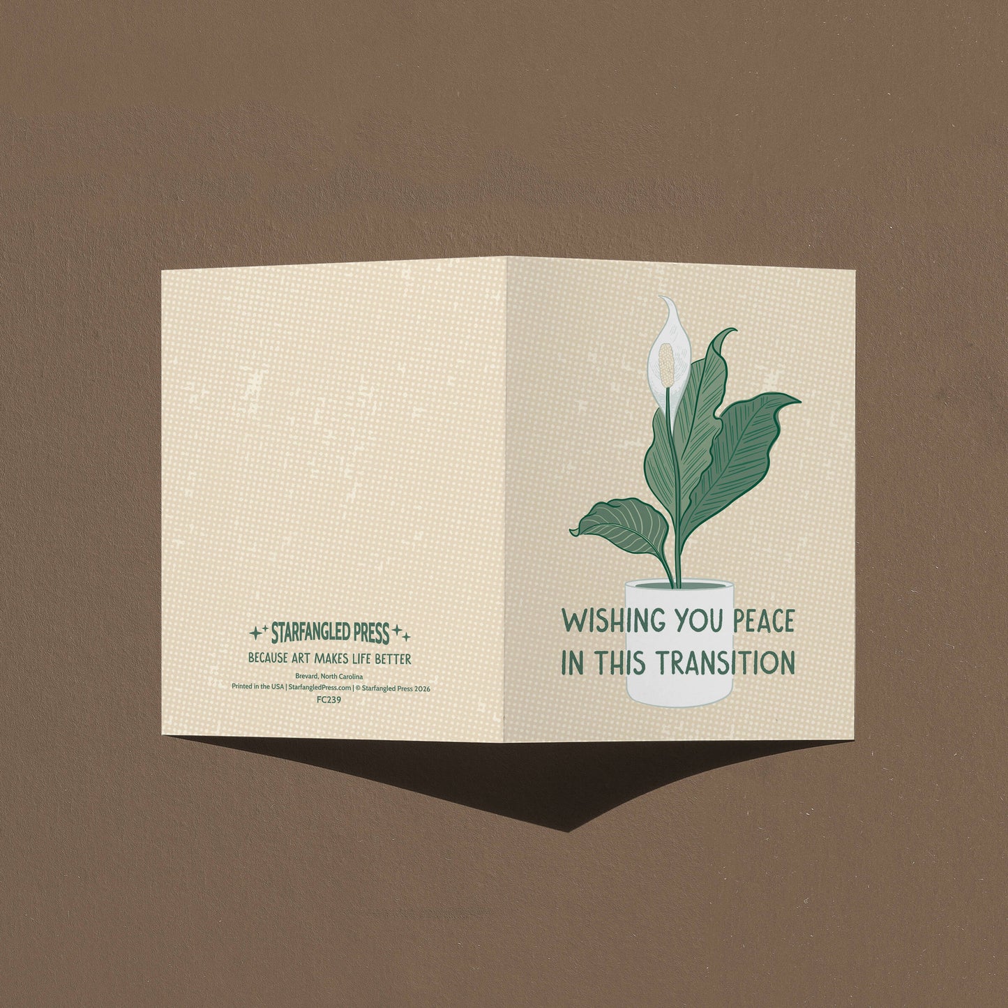 Peace Lily Sympathy Card