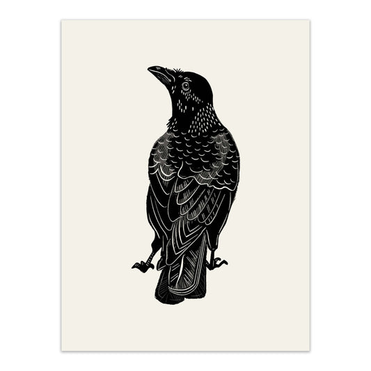 Contemplative Crow Screenprint