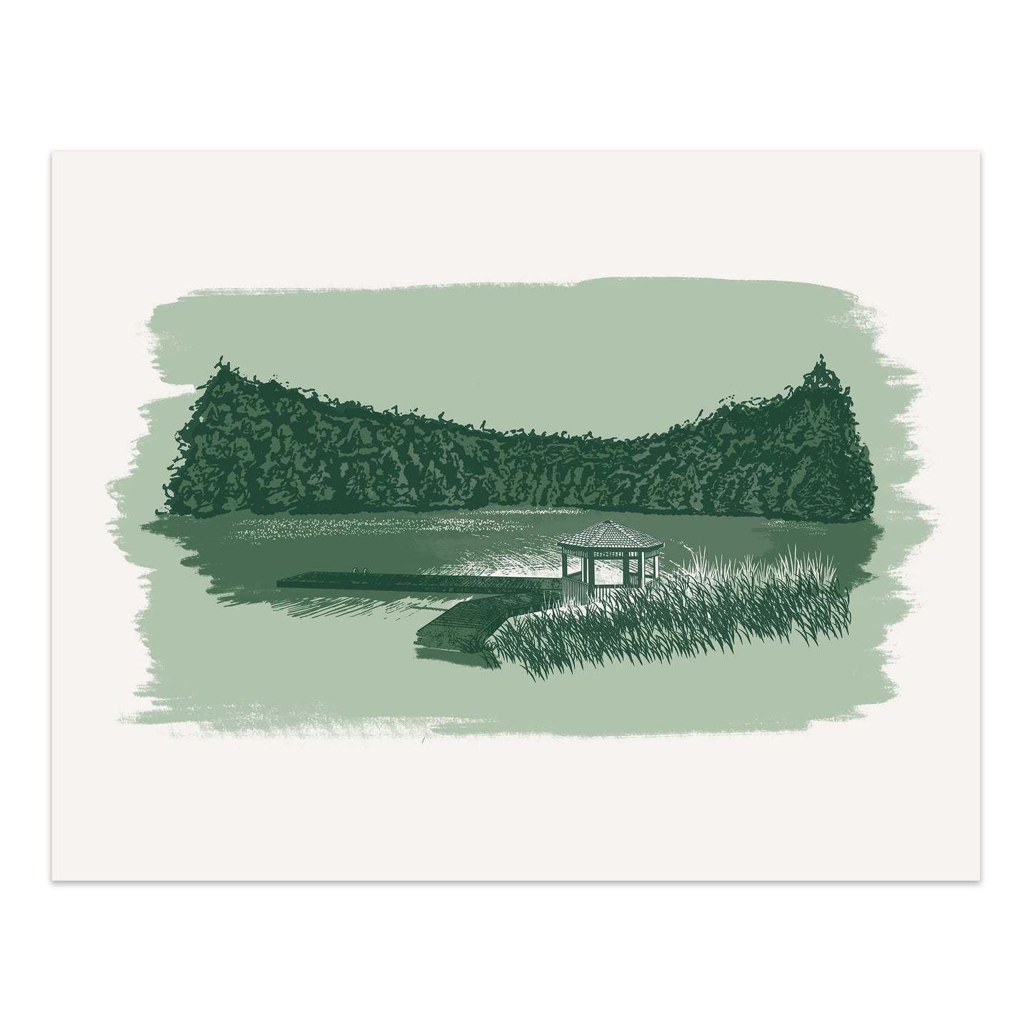 Old Fawn Lake Screenprint