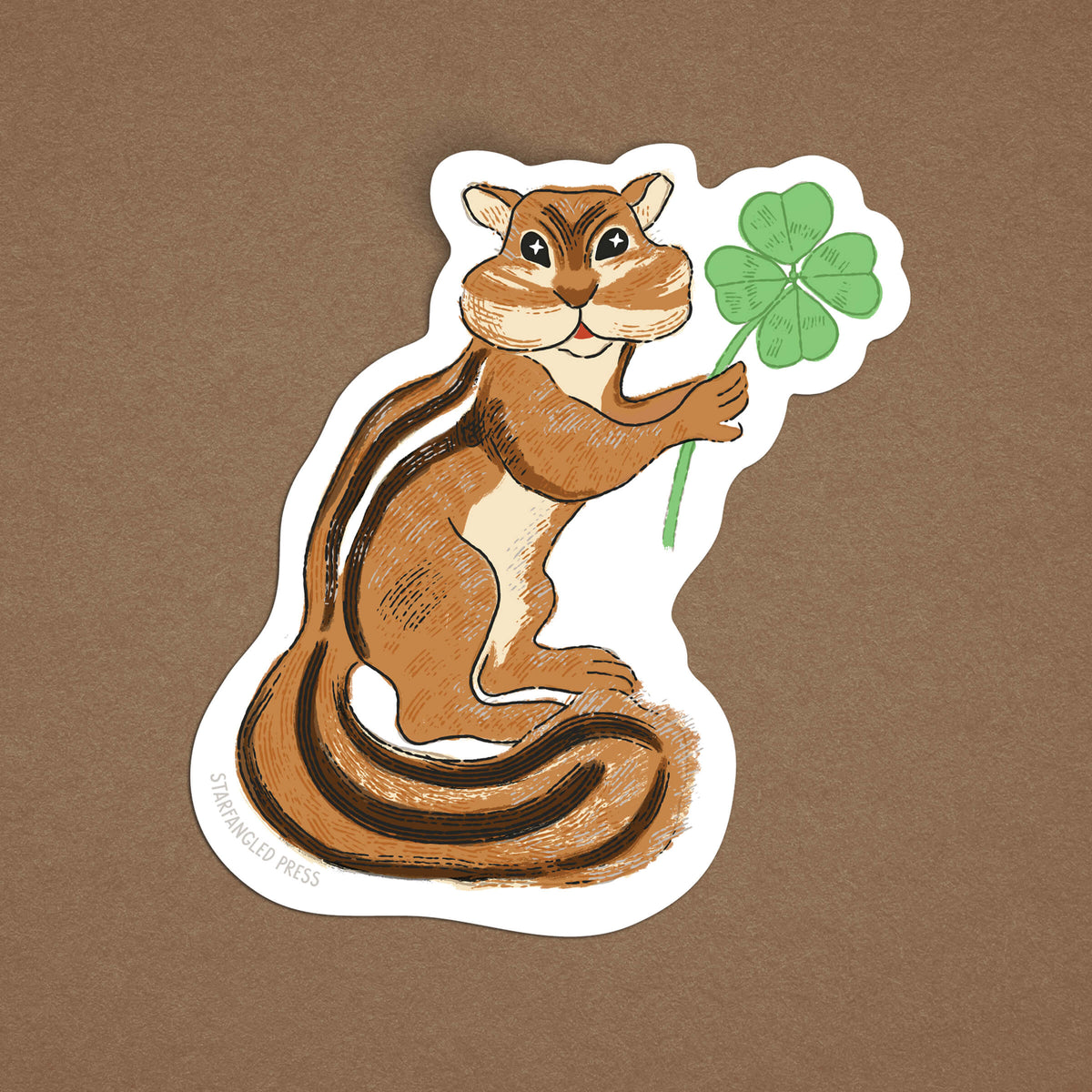 Chipmunk Sticker Lucky Chipmunk Sticker – Starfangled Press