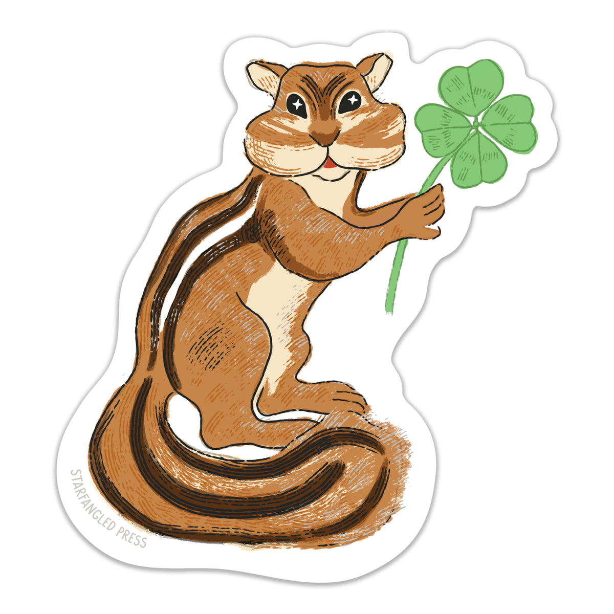 Chipmunk Sticker Lucky Chipmunk Sticker – Starfangled Press
