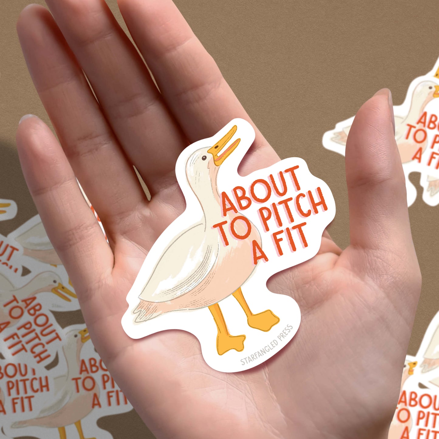 About To Pitch A Fit Duck Sticker