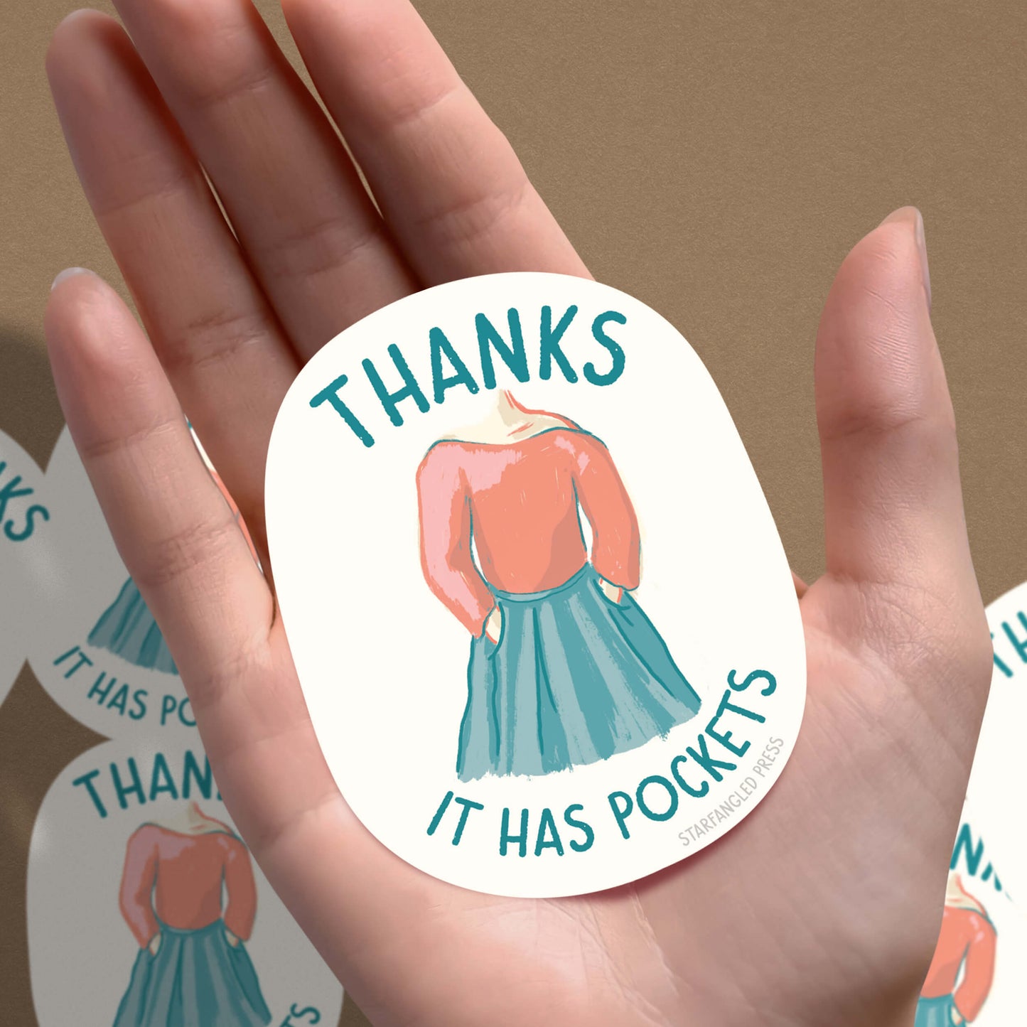 Thanks, It Has Pockets Sticker