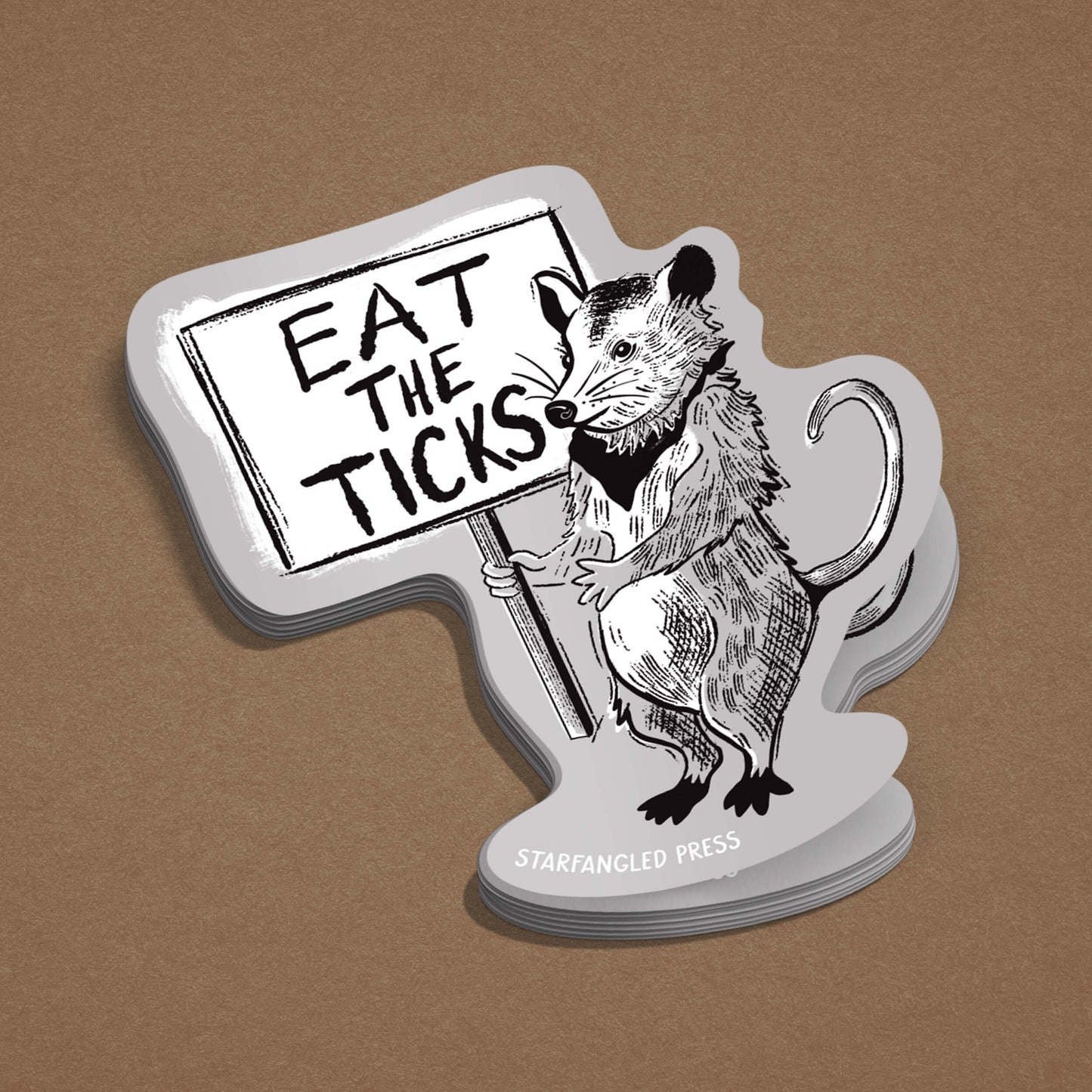 Eat The Ticks Possum Sticker