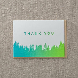 Thank You Split Ink Trees Greeting Card