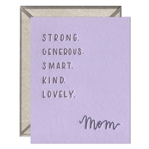 Mom Attributes Mother's Day Card