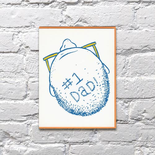 #1 Dad Bald Father's Day Card