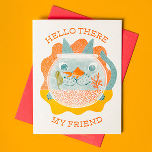 Hello There My Friend - Risograph Greeting Card