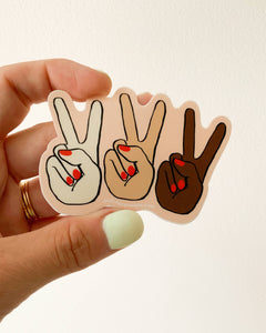 Peace Hand Group Sticker