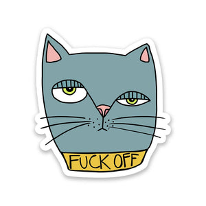 Fuck Off Cat Sticker