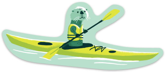 Otter Kayak Vinyl Sticker