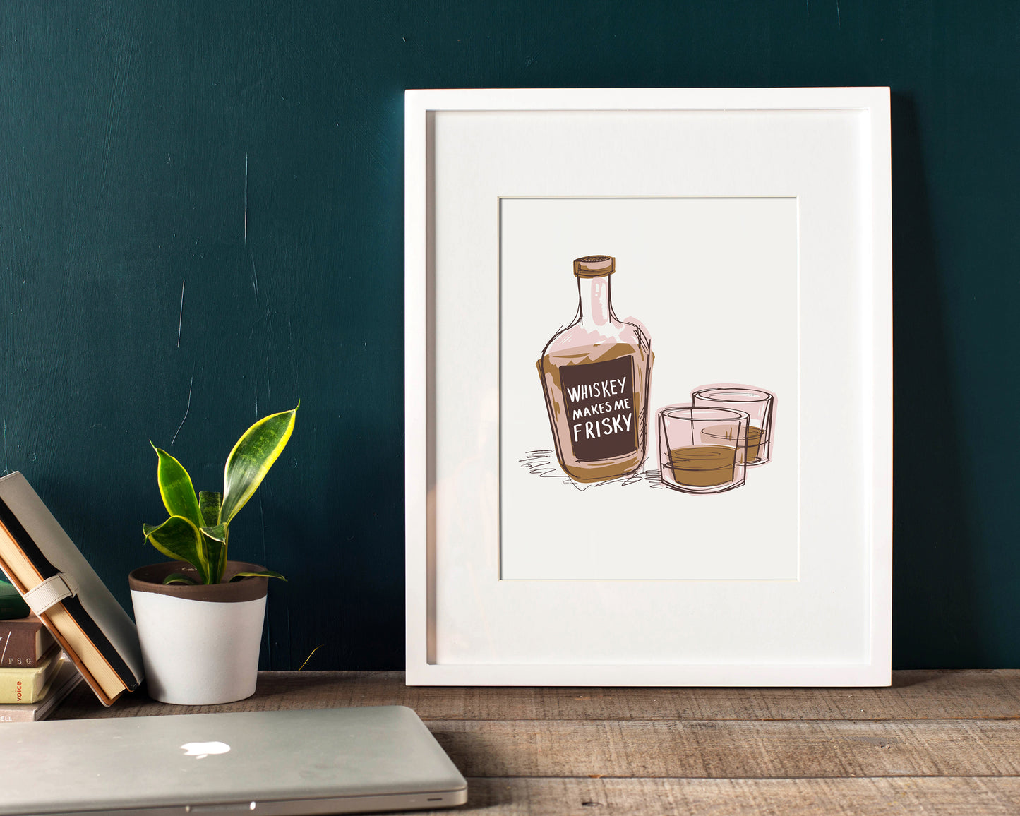 Whiskey Makes Me Frisky Screenprint