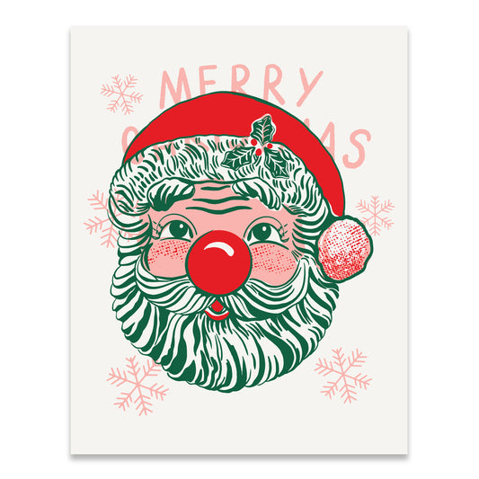 Retro Santa Claus Screenprint