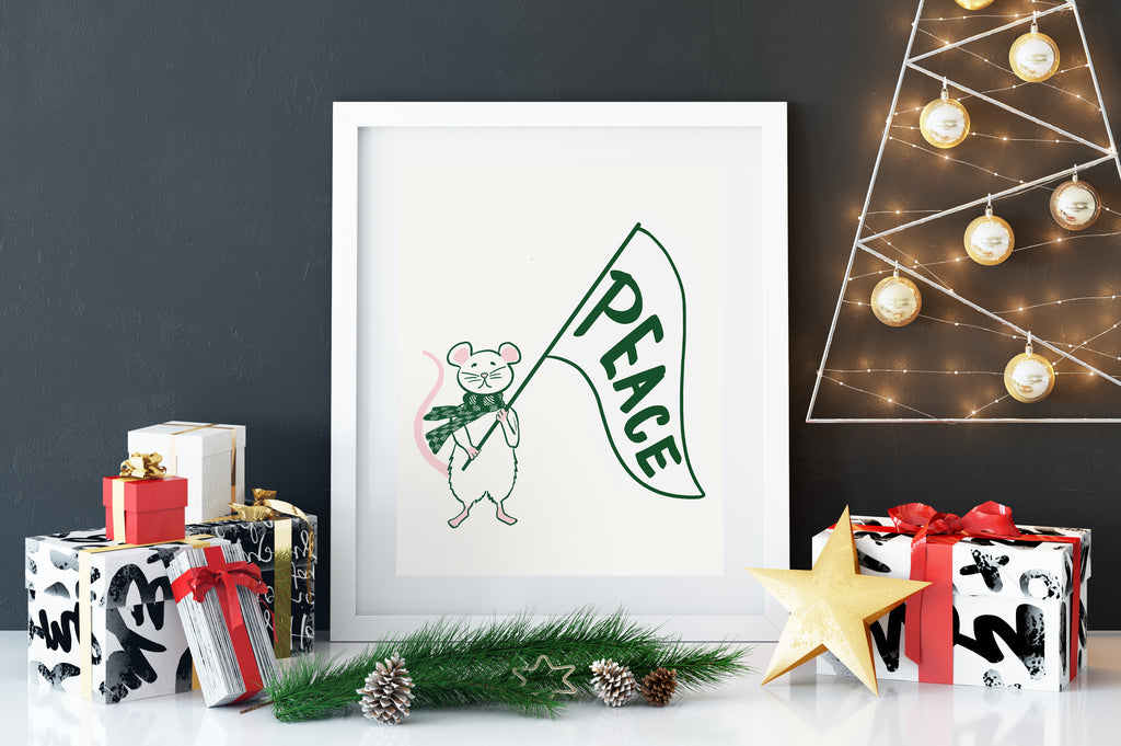 Mouse Peace Sign Peace Mouse Screenprint – Starfangled Press