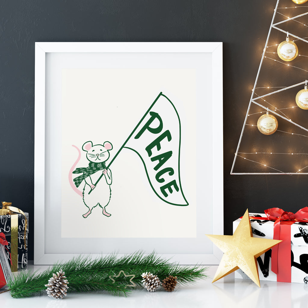 Mouse Peace Sign Peace Mouse Screenprint – Starfangled Press