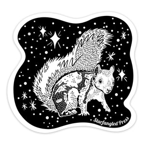 Cosmic White Squirrel 3" Vinyl Sticker