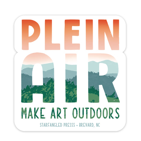 Plein Air Make Art Outdoors  3" Vinyl Sticker