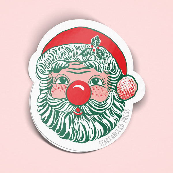 Retro Santa 3" Vinyl Sticker