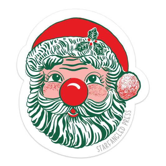 Retro Santa Sticker