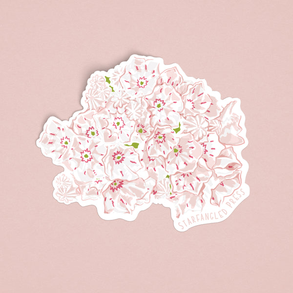 Mountain Laurel Blossoms 3" Vinyl Sticker