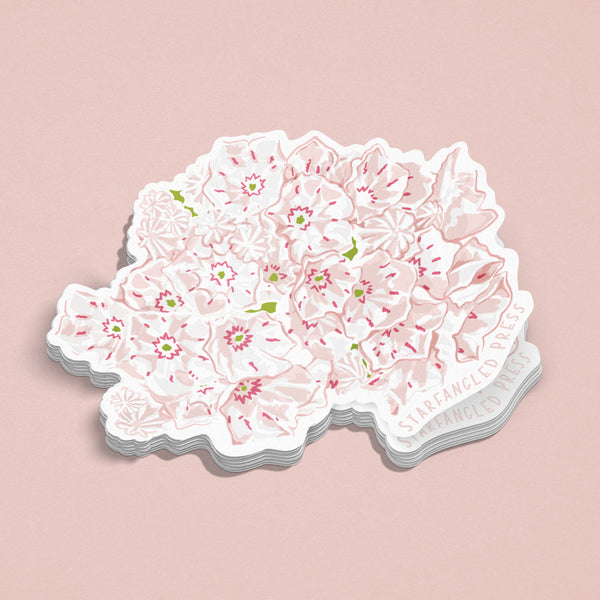 Mountain Laurel Blossoms 3" Vinyl Sticker