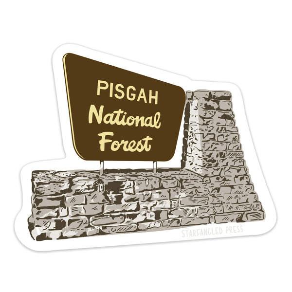 Pisgah Stone Sign 3" Vinyl Sticker