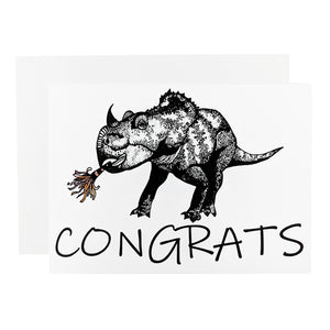 Congrats Triceratops Card