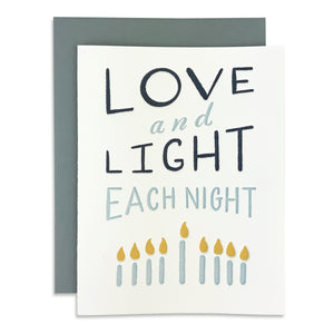 Love and Light Each Night Hanukkah Card