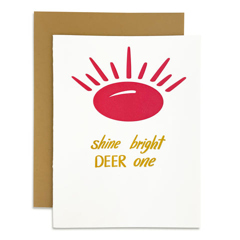 Shine Bright Deer One Holiday Card