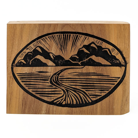 Mountain View on Wood