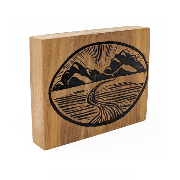 Mountain View on Wood