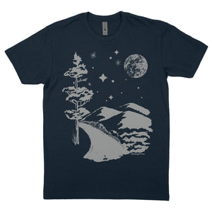 Seconds Sale - Mountain Parkway At Night Crew Neck T-shirt