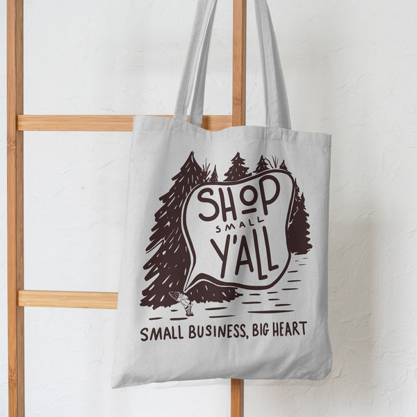 Shop Small Y'all - Small Business, Big Heart Gnome Tote Bag