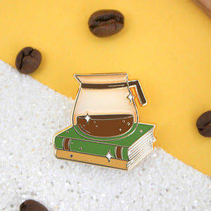 Coffee and Books Enamel Pin